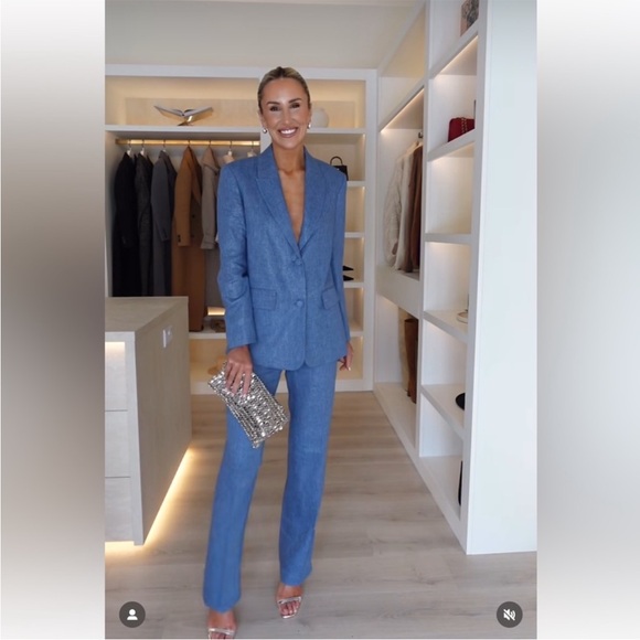 ZARA 2 PIECES MATCHING SET SHINY FABRIC JACKET & SHINY FABRIC STRAIGHT LEG PANTS - Picture 2 of 15